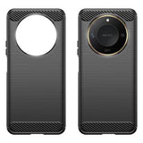 Honor X60 Børstet TPU Cover - Karbonfiber - Sort