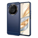 Honor X60 Børstet TPU Cover - Karbonfiber - Blå