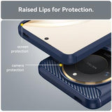 Honor X60 Børstet TPU Cover - Karbonfiber - Blå