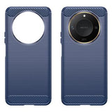 Honor X60 Børstet TPU Cover - Karbonfiber - Blå