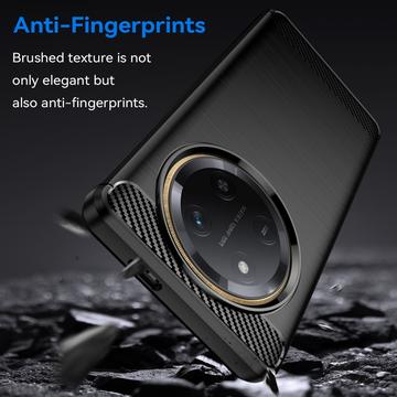 Honor X60 Pro Børstet TPU Cover - Karbonfiber - Sort