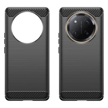 Honor X60 Pro Børstet TPU Cover - Karbonfiber - Sort