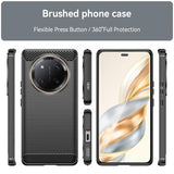 Honor X60 Pro Børstet TPU Cover - Karbonfiber - Sort