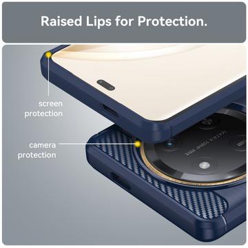Honor X60 Pro Børstet TPU Cover - Karbonfiber - Blå