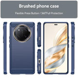 Honor X60 Pro Børstet TPU Cover - Karbonfiber - Blå