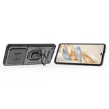 Honor X60 Pro Roterende Ring Hybrid Cover med Kameraskjold - Sort