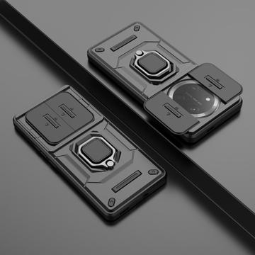 Honor X60 Pro Roterende Ring Hybrid Cover med Kameraskjold - Sort