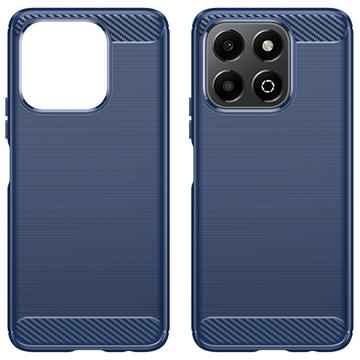 Honor X6b Børstet TPU Cover - Karbonfiber - Blå