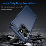Honor X6b Børstet TPU Cover - Karbonfiber - Blå