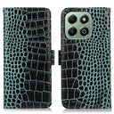 Honor X6b Crocodile Series Læderpung med RFID - Grøn