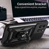 Honor X6b Roterende Ring Hybrid Cover med Kameraskjold - Sort