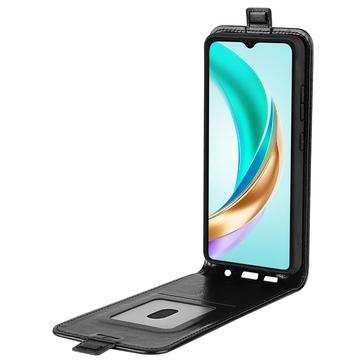 Honor X6b Vertikal Flip Cover med Kortholder - Sort