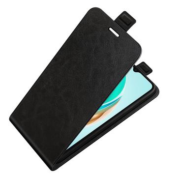 Honor X6b Vertikal Flip Cover med Kortholder - Sort