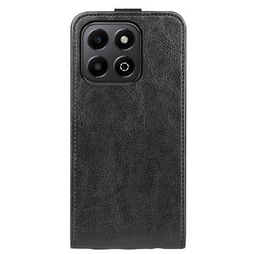 Honor X6b Vertikal Flip Cover med Kortholder - Sort