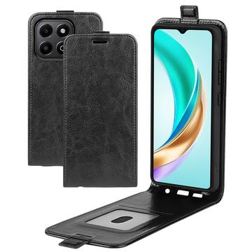 Honor X6b Vertikal Flip Cover med Kortholder - Sort