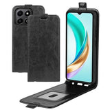 Honor X6b Vertikal Flip Cover med Kortholder - Sort