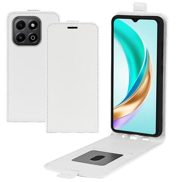 Honor X6b Vertikal Flip Cover med Kortholder - Hvid