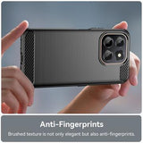 Honor X6c Børstet TPU Cover - Karbonfiber - Sort