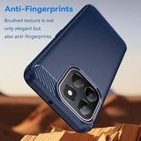 Honor X6c Børstet TPU Cover - Karbonfiber - blå