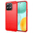 Honor X6c Børstet TPU Cover - Karbonfiber - rød