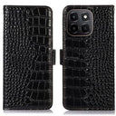 Honor X6c Crocodile Series Læderpung med RFID - Sort
