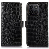 Honor X6c Crocodile Series Læderpung med RFID - Sort