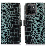 Honor X6c Crocodile Series Læderpung med RFID - Grøn