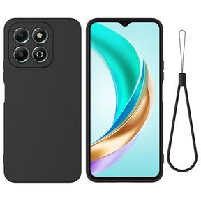 Honor X6c Flydende silikone cover med håndrem - sort