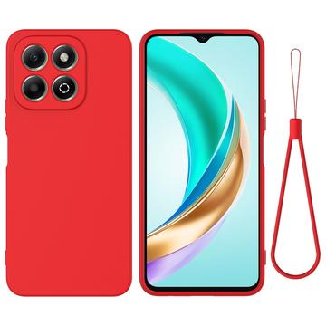 Honor X6c Flydende silikone cover med håndrem - rød