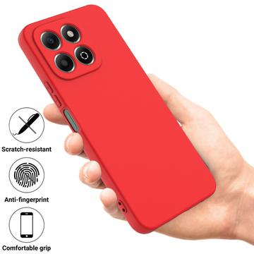 Honor X6c Flydende silikone cover med håndrem - rød