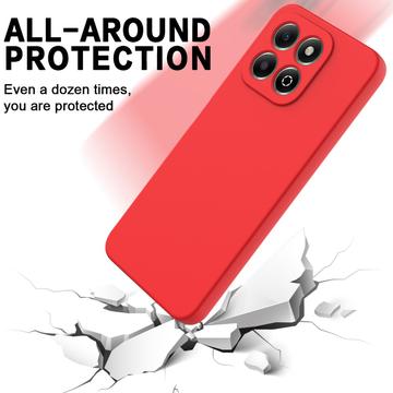 Honor X6c Flydende silikone cover med håndrem - rød