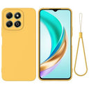 Honor X6c Flydende silikone cover med håndrem - gul