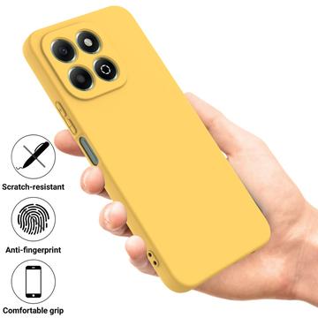Honor X6c Flydende silikone cover med håndrem - gul