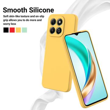 Honor X6c Flydende silikone cover med håndrem - gul