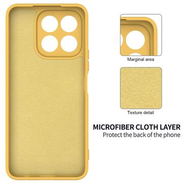 Honor X6c Flydende silikone cover med håndrem - gul