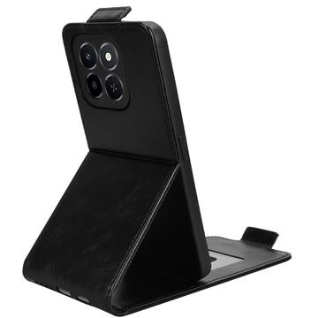 Honor X6c lodret flip-etui med stativ - sort