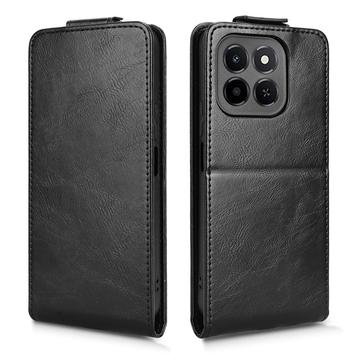 Honor X6c lodret flip-etui med stativ - sort