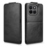 Honor X6c lodret flip-etui med stativ - sort