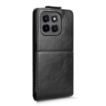 Honor X6c lodret flip-etui med stativ - sort