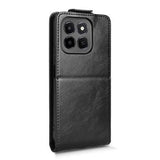 Honor X6c lodret flip-etui med stativ - sort