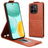 Honor X6c lodret flip-etui med stativ - Brun