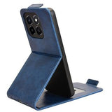 Honor X6c lodret flip-etui med stativ - mørkeblå