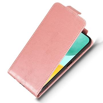 Honor X6c lodret flip-etui med stativ - rosaguld