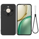Honor X70/X9d/Magic8 Lite Flydende silikone cover med håndrem - sort