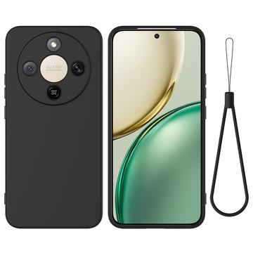 Honor X70/X9d/Magic8 Lite Flydende silikone cover med håndrem - sort