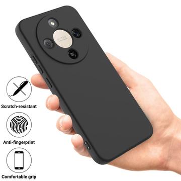 Honor X70/X9d/Magic8 Lite Flydende silikone cover med håndrem - sort