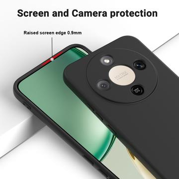 Honor X70/X9d/Magic8 Lite Flydende silikone cover med håndrem - sort