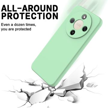 Honor X70/X9d/Magic8 Lite Flydende silikone cover med håndrem - grøn