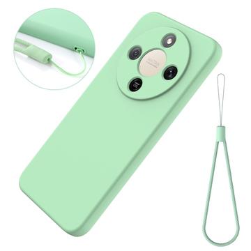 Honor X70/X9d/Magic8 Lite Flydende silikone cover med håndrem - grøn