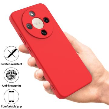 Honor X70/X9d/Magic8 Lite Flydende silikone cover med håndrem - rød
